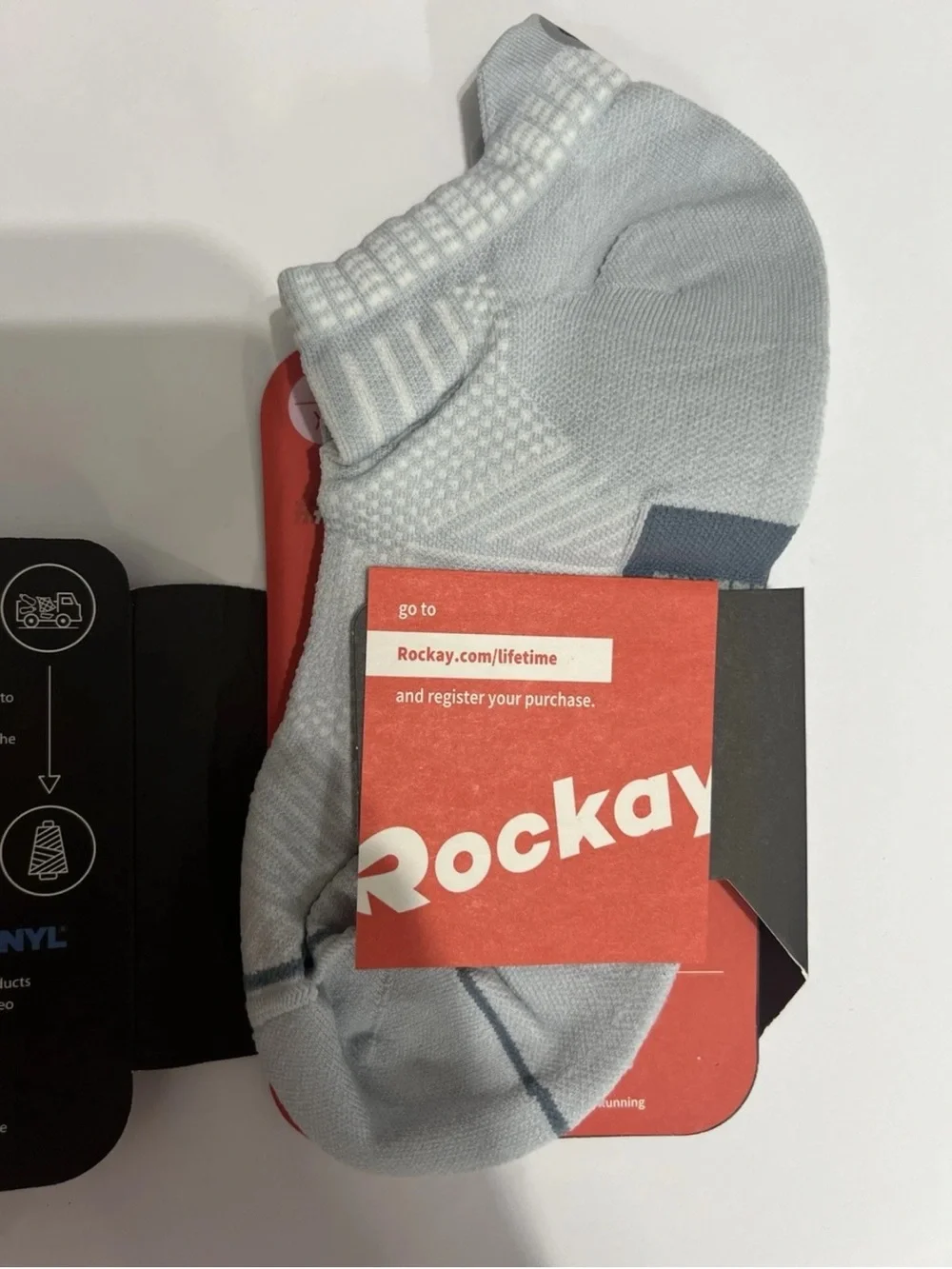 NWT Rockay Accelerate Running Socks XL Light Blue Ankle No-Show